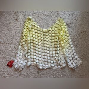 NWT milk fiber floral crop top